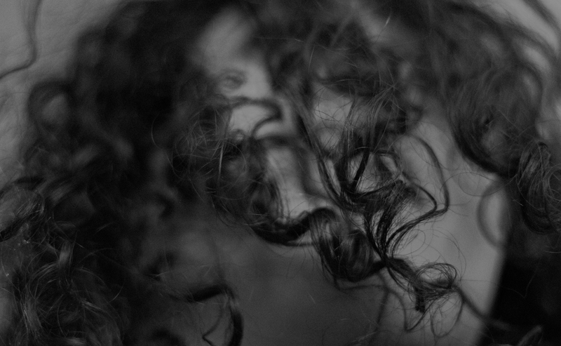 Up close image of curly hair