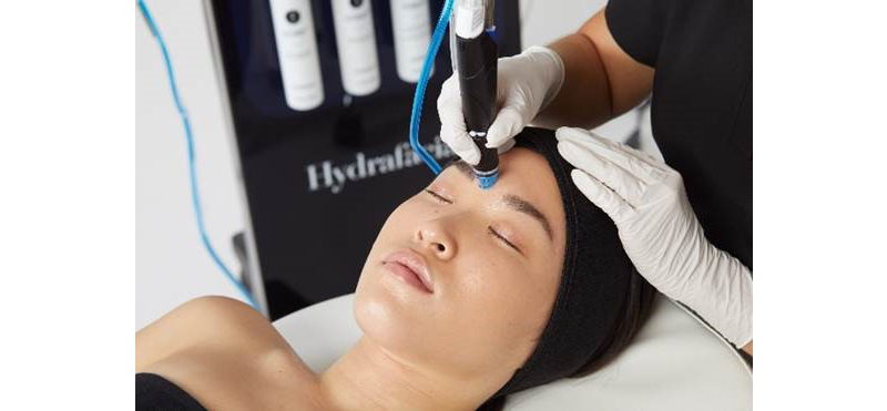 Close up of a Hydrafacial treatment