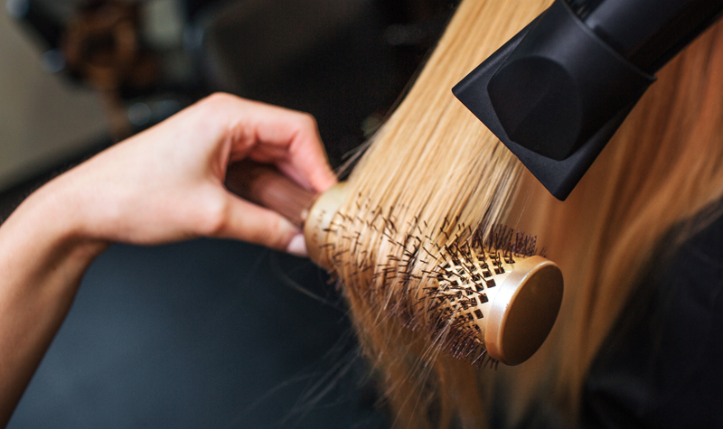 Close up image of hair being blowdried