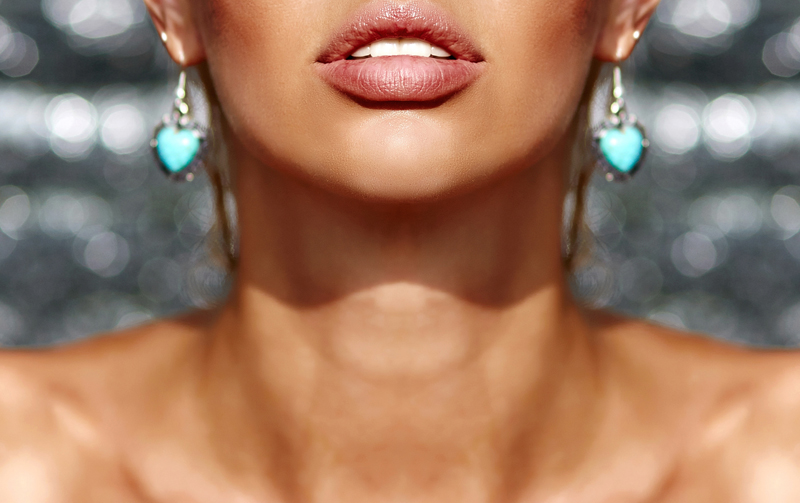 Up close image of a woman's neck