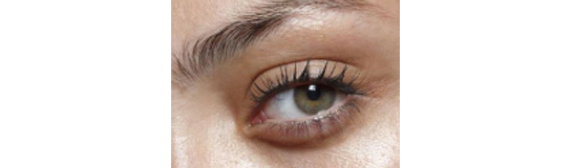 Close up of an eye wearing Over Under Bonded lashes