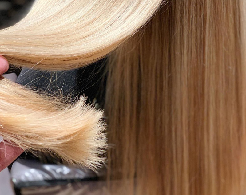 Close up image of blonde hair coloured by Jack Howard