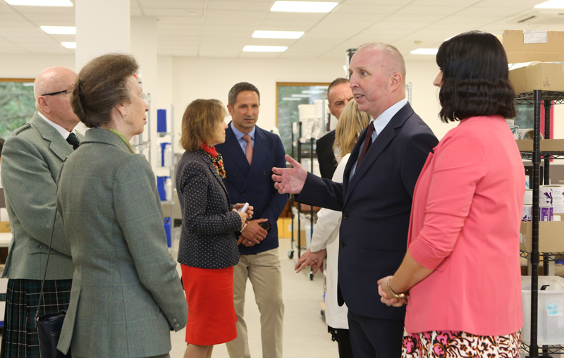 The Princess Royal visiting employees at ishga's headquarters in Scotland