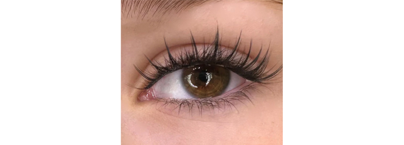 Close up of an eye wearing Spiky Bonded lashes