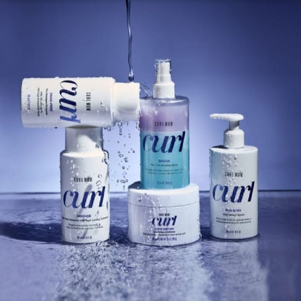 A close-up image of curl products