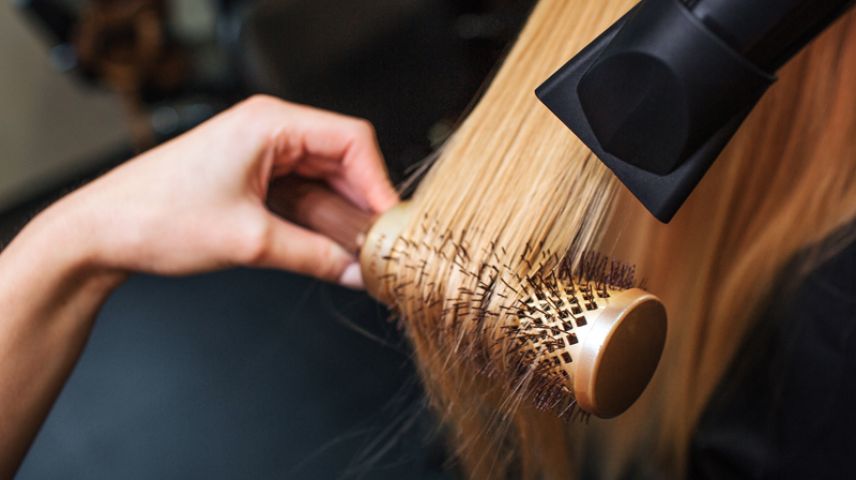 Close up image of hair being blowdried