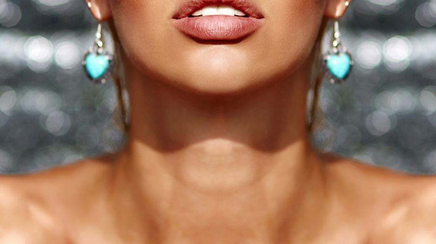 Up close image of a woman's neck