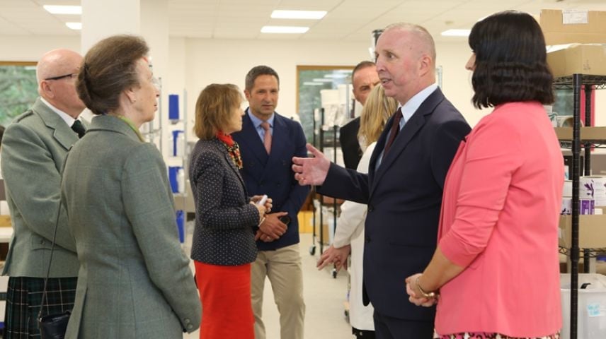 The Princess Royal visiting employees at ishga's headquarters in Scotland