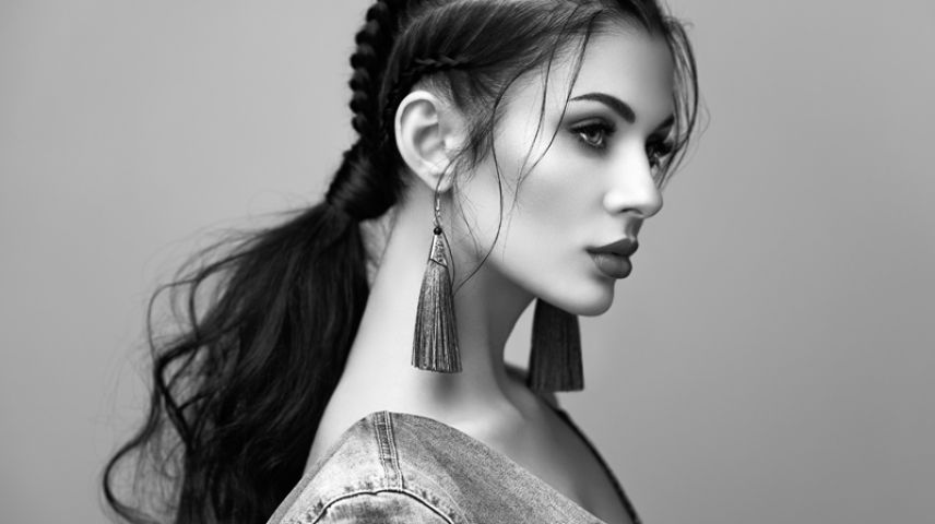 Image of a woman wearing a low ponytail hairstyle