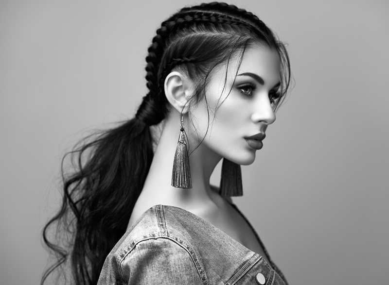 Image of a woman wearing a low ponytail hairstyle